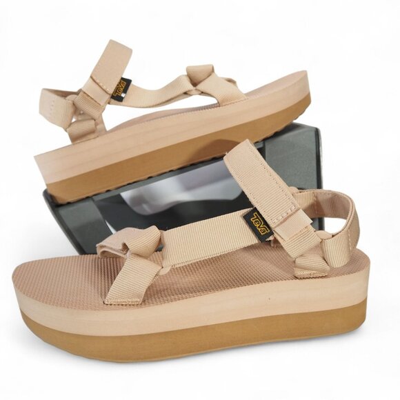 Teva Flatform Universal Flatform Strappy Sandals Women's 8 Taupe 1008844 - Picture 1 of 10